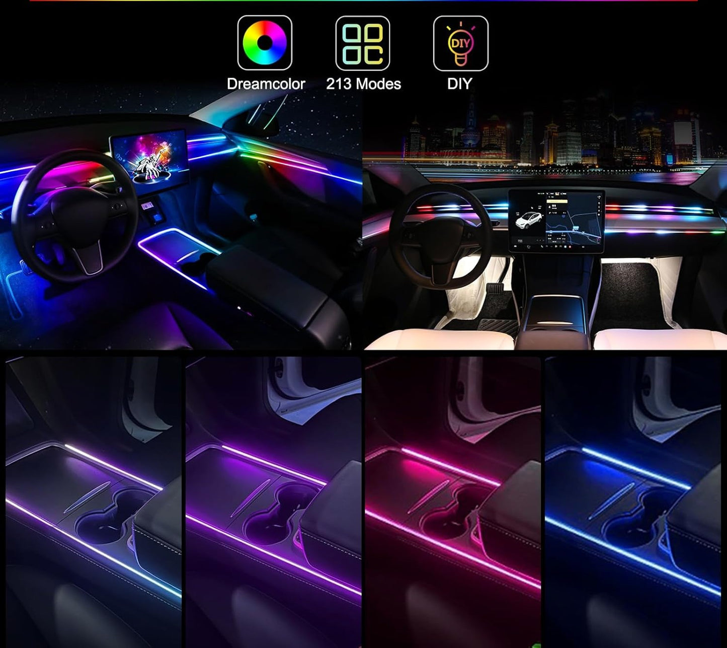 .Kapfar RGB Renk Değiştiren Araç İçi Ambiyans LED