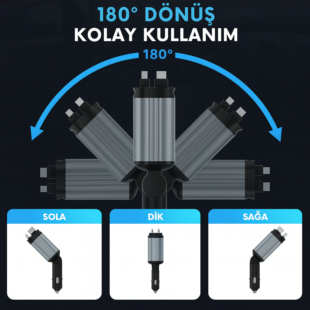 66W Projeksiyonlu Hızlı Araç Şarjı