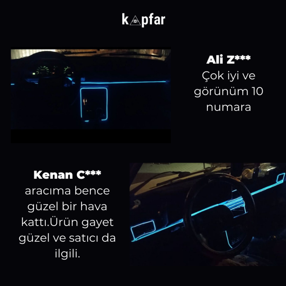 2 Metre Kapfar Parlayan Torpido Işıkları